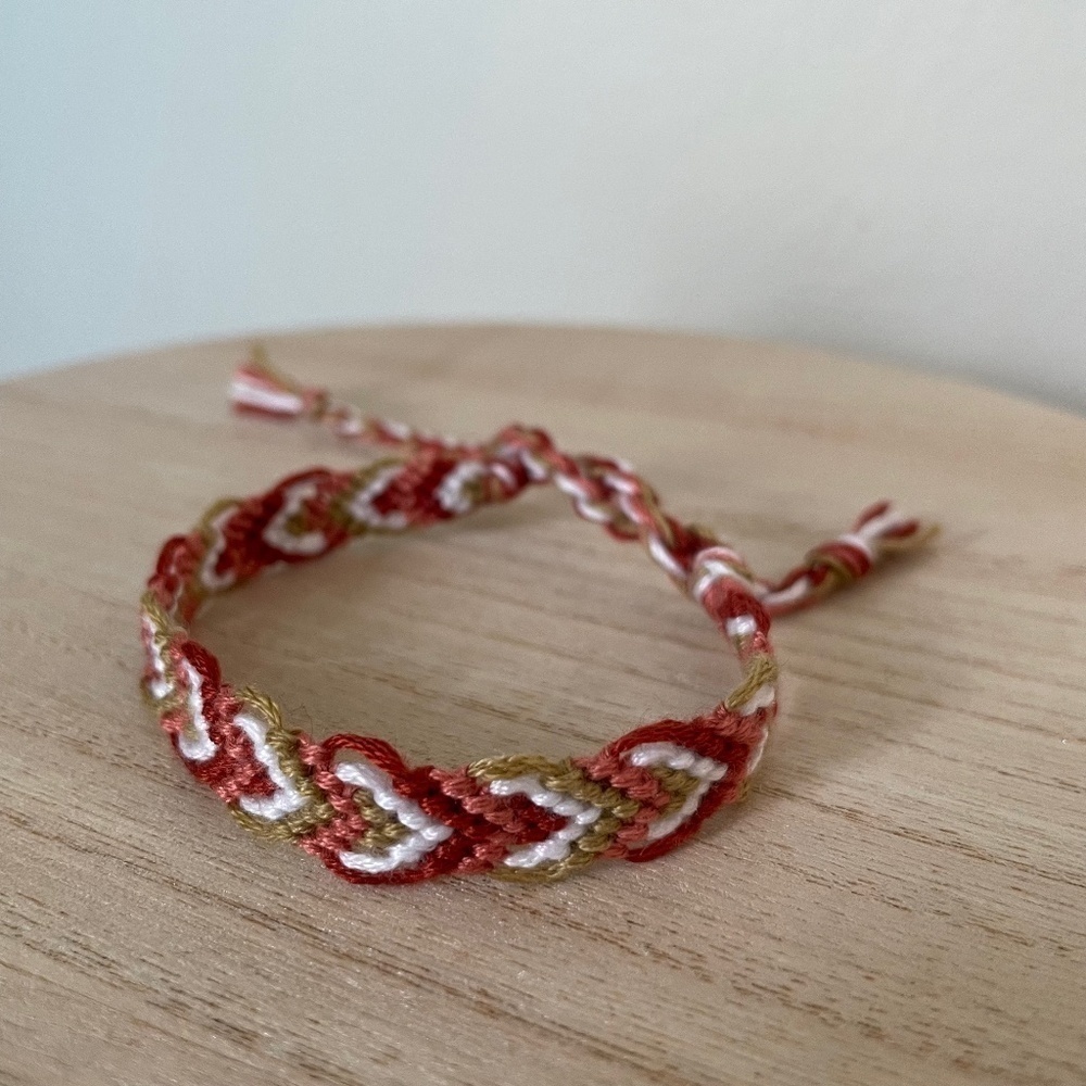 Coral Christmas Woven Bracelet